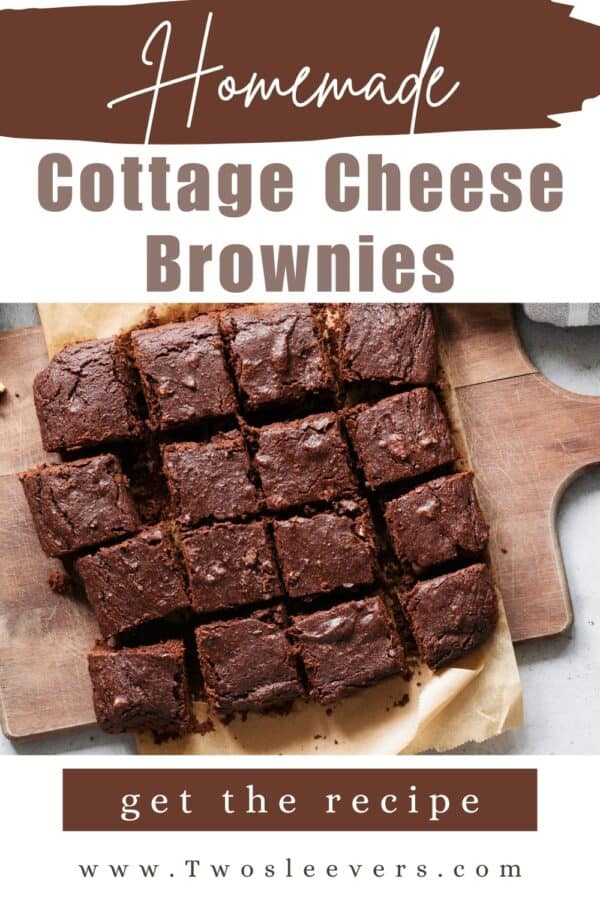 Cottage Cheese Brownies Pin with text overlay