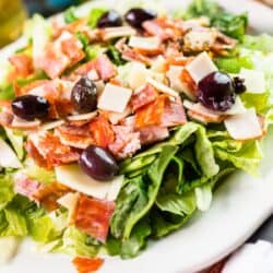 Italian Chopped Salad on a white plate