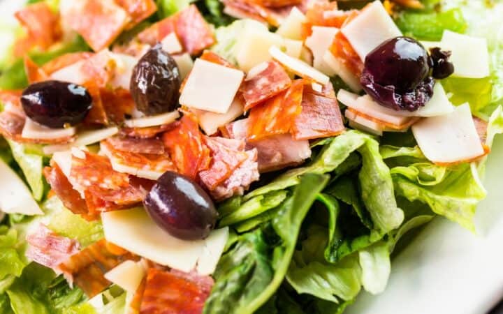 Italian Chopped Salad on a white plate