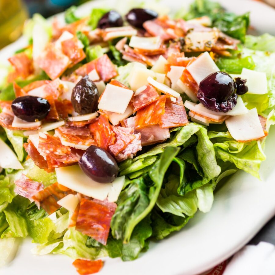 Italian Chopped Salad on a white plate