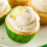 Close up image of a Margarita Cupcake on a plate - 8