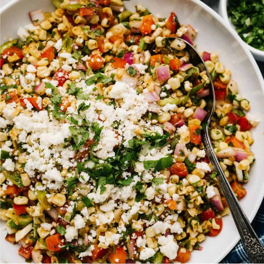 Overhead image of Mexican Street Corn Salad