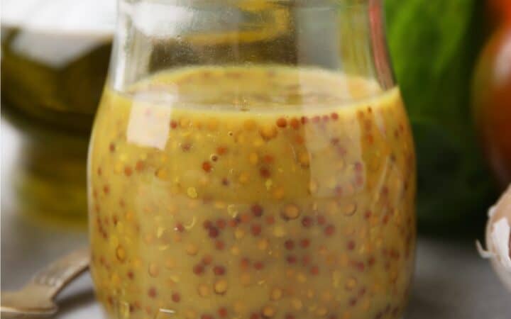Dijon Vinaigrette in a glass jar