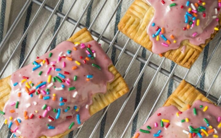 Overhead image of Homemade Poptarts on a wire rack
