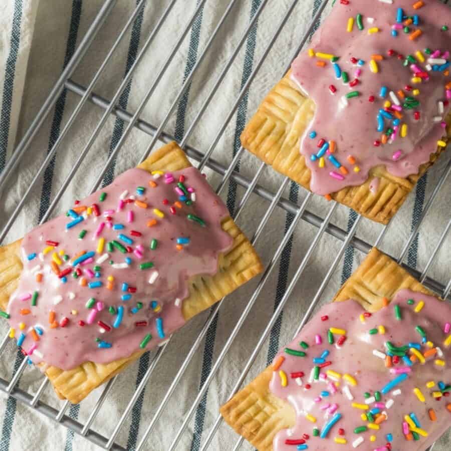 Overhead image of Homemade Poptarts on a wire rack