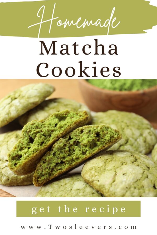 Matcha Cookies Pin with text overlay