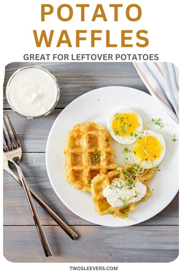 Potato Waffles Pin with text overlay