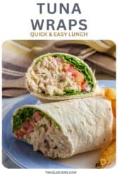 Tuna Wrap Pin with text overlay