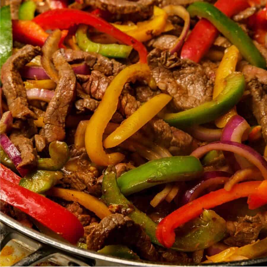 Close up image of Beef Fajitas