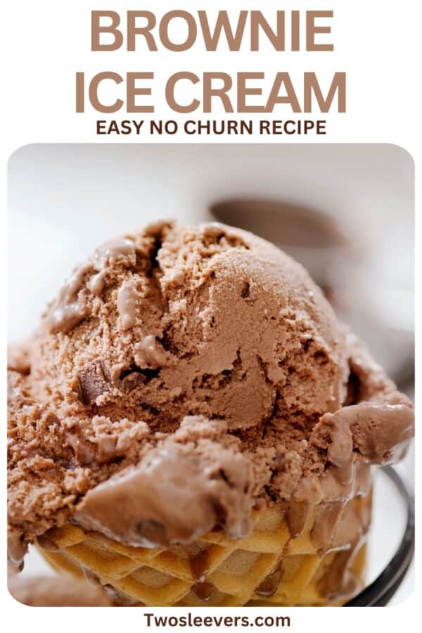 Brownie Ice Cream Pin with text overlay