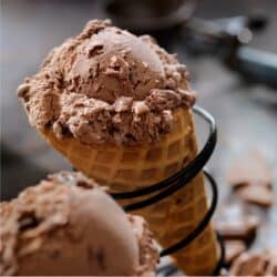Two Brownie Ice Cream Cones