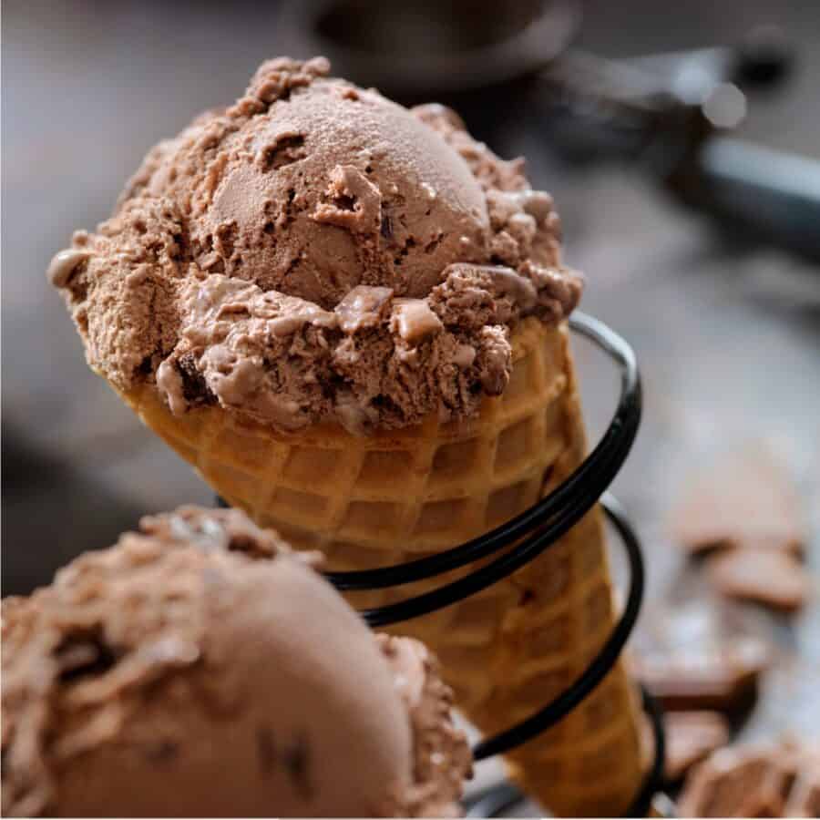 Two Brownie Ice Cream Cones