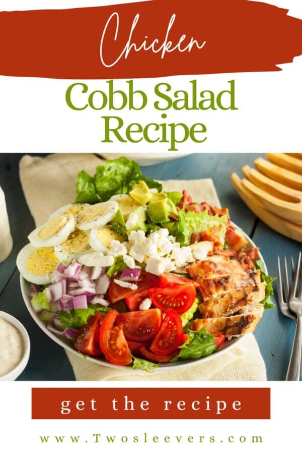 Chicken Cobb Salad Pin with text overlay
