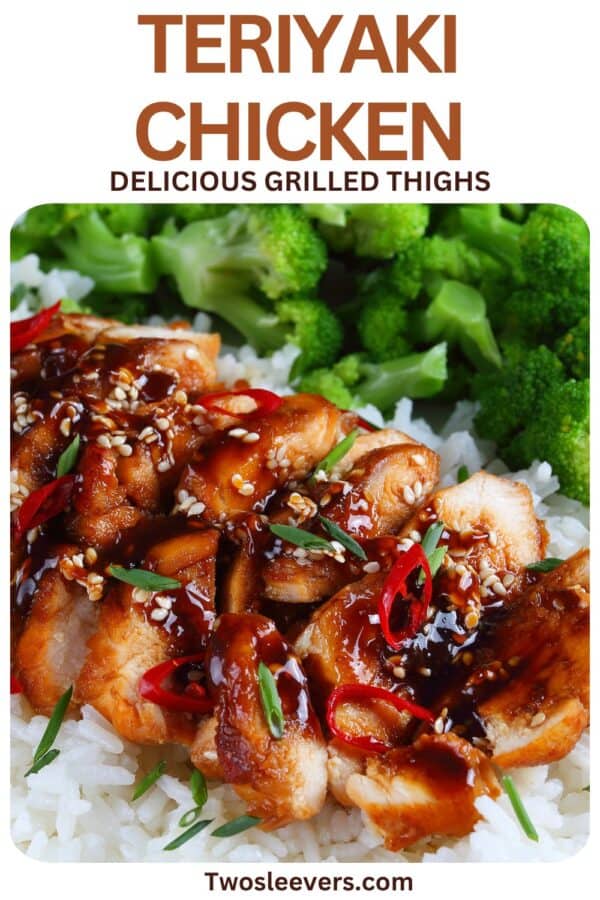 Grilled Teriyaki Chicken Pin with text overlay