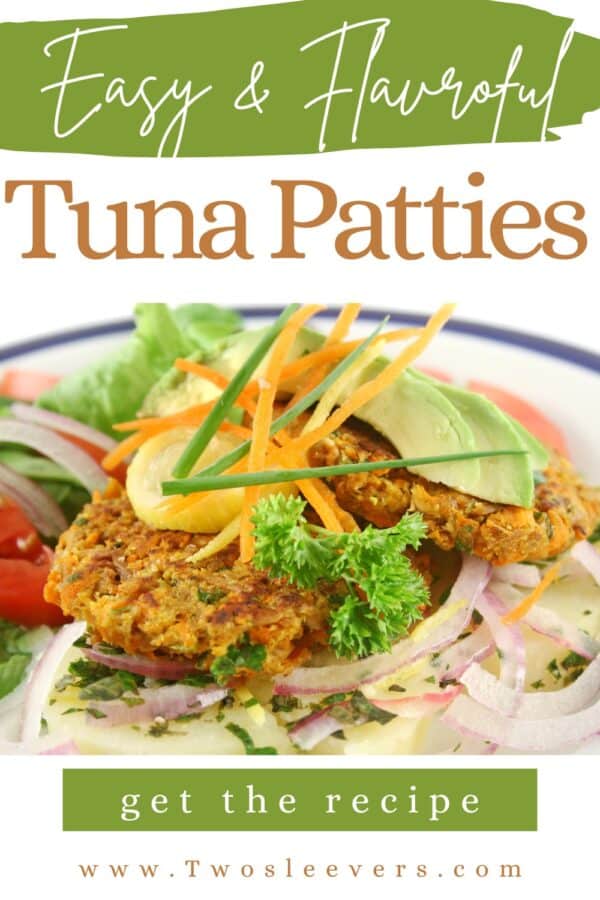 Tuna Patties Pin with text overlay