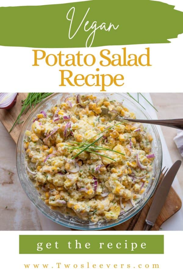Vegan Potato Salad Pin with text overlay