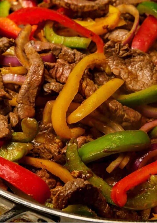 Close up image of Beef Fajitas