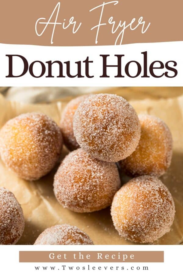 Air Fryer Donut Holes Pin with text overlay