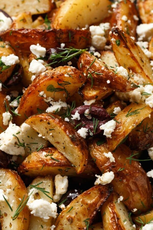 Close up image of Greek Potatoes