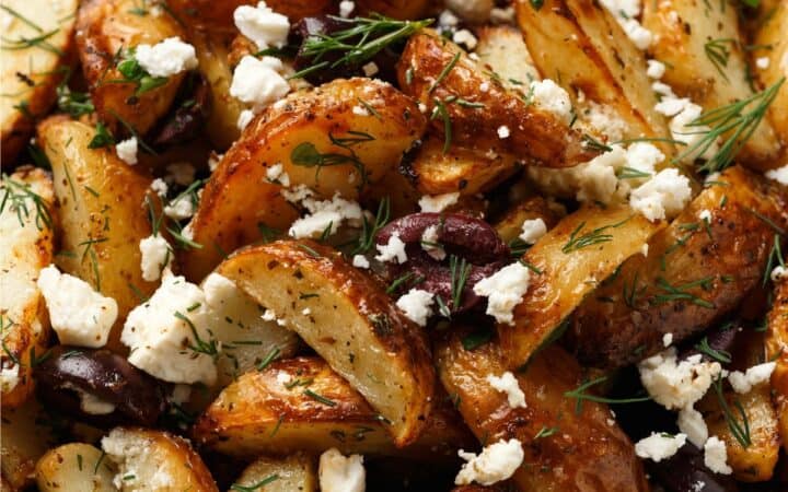 Close up image of Greek Potatoes