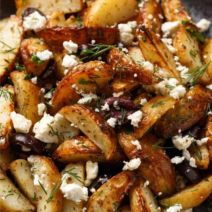Close up image of Greek Potatoes