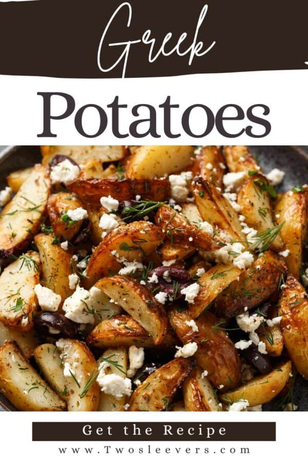 Greek Potatoes Pin with text overlay