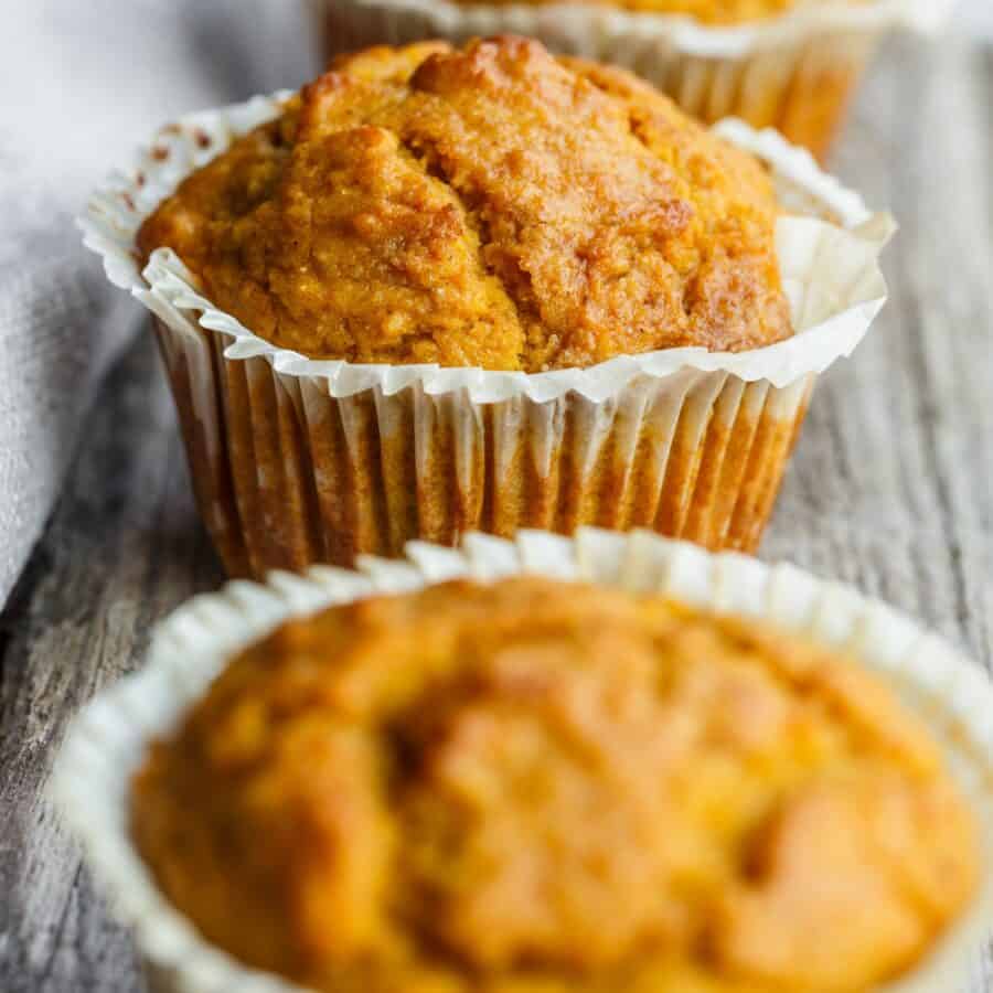 Close up image of Healthy Pumpkin Muffins