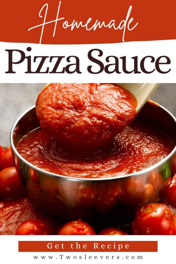 Homemade Pizza Sauce Pin with text overlay