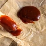 Steak Sauce on a brush and poured on to parchment paper - 8