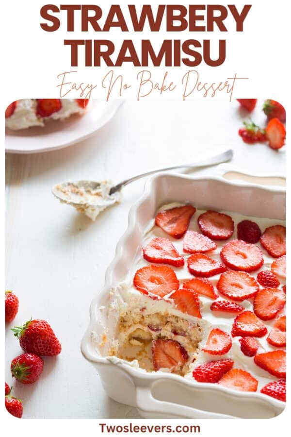 Strawberry Tiramisu Pin with text overlay