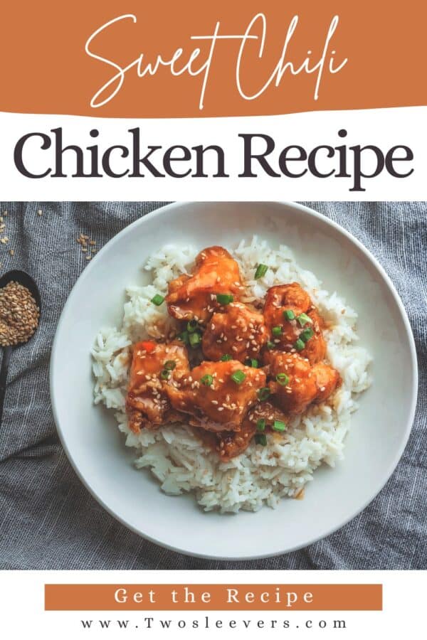 Sweet Chili Chicken Pin with text overlay