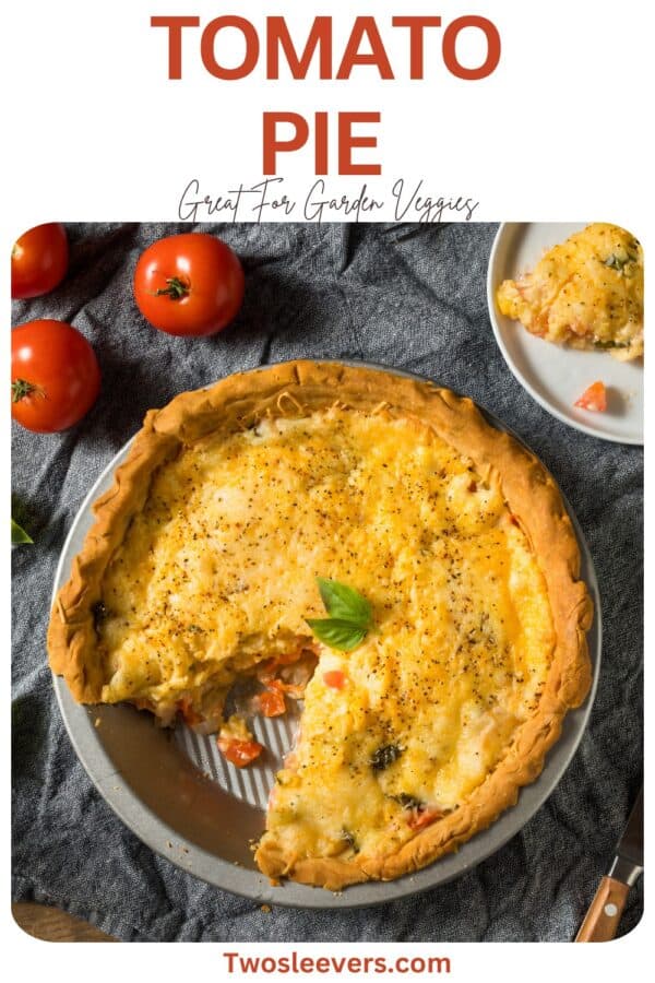 Tomato Pie Pin with text overlay