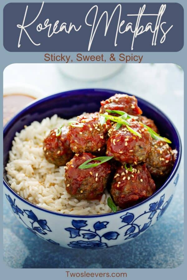 Korean Meatballs Pin with text overlay