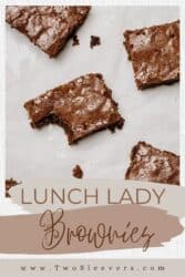 Lunch Lady Brownies Pin with text overlay