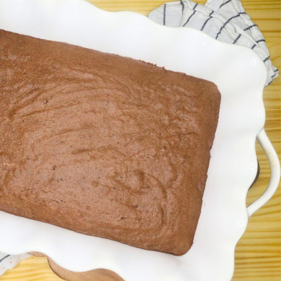 Brownies baked in a 9x13 decorative dish