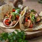 Close up image of two Mushroom Tacos - 8