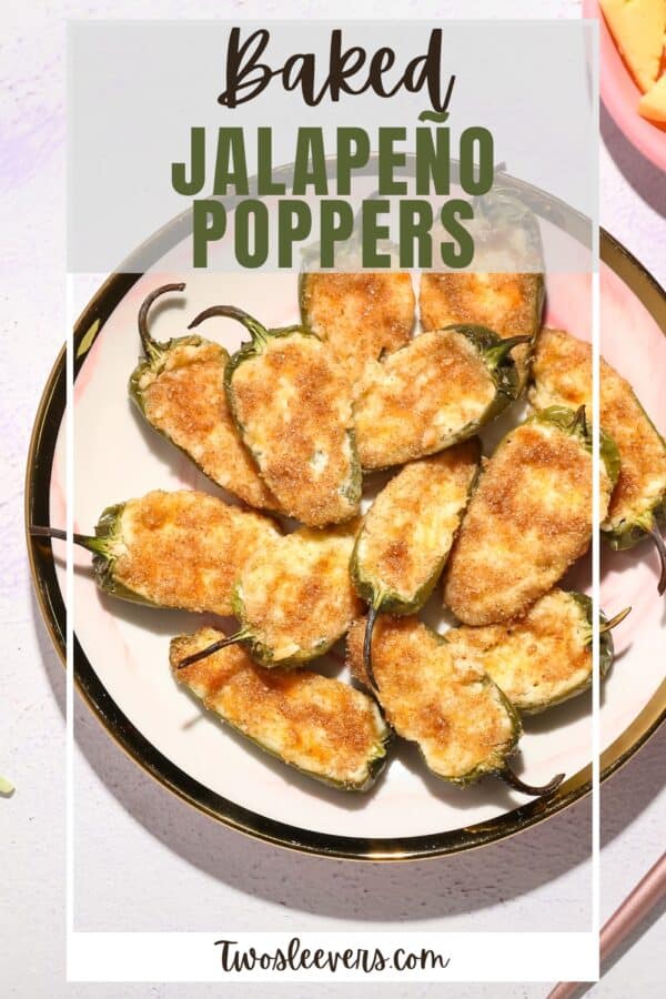 Baked Jalapeno Poppers Pin with text overlay