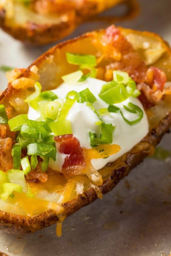 Close up image of Loaded Potato Skins