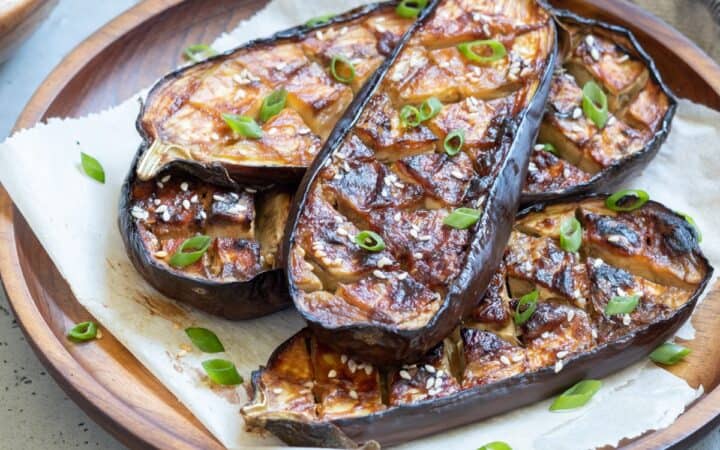 Miso Eggplant on a plate