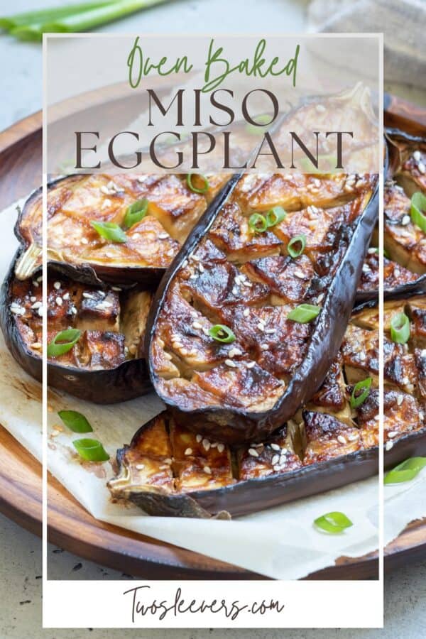 Miso Eggplant Pin with text overlay
