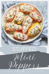 Stuffed Mini Peppers Pin with text overlay