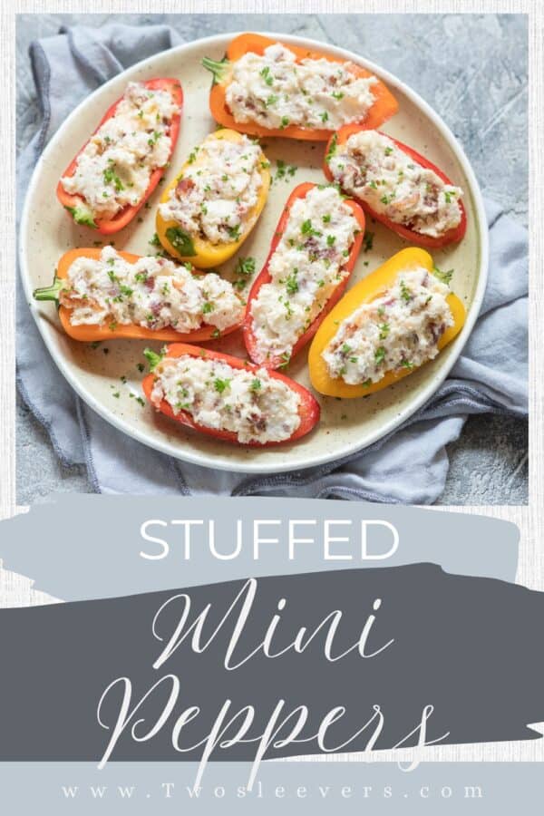 Stuffed Mini Peppers Pin with text overlay
