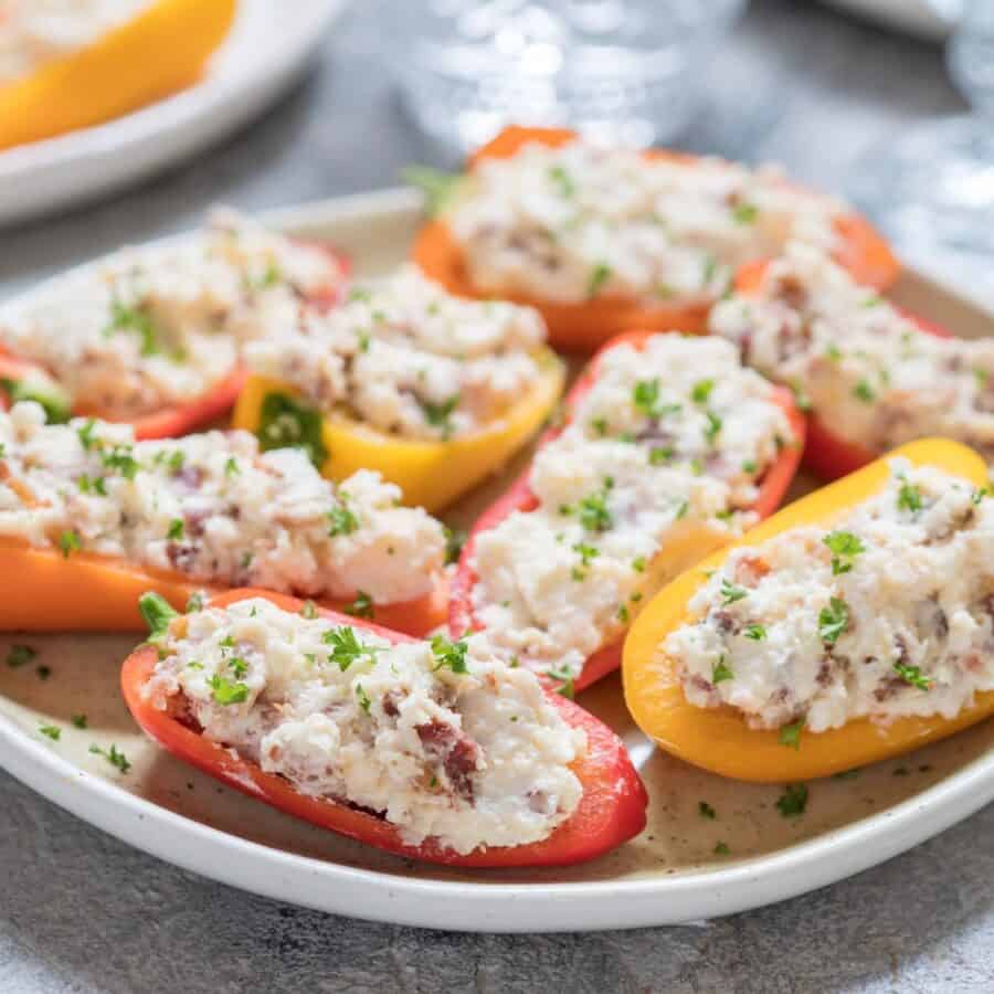 Close up image of Stuffed Mini Peppers on a plate
