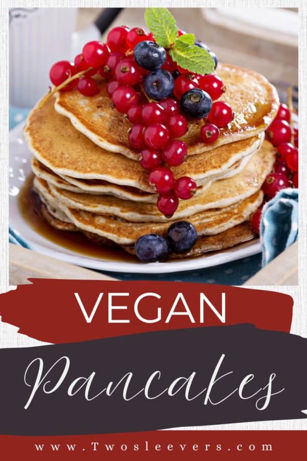 Vegan Pancakes Pin with text overlay