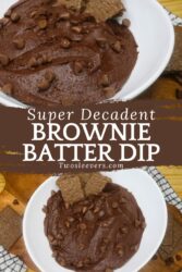 Brownie Batter Dip Pin with text overlay