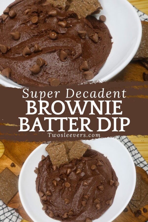 Brownie Batter Dip Pin with text overlay