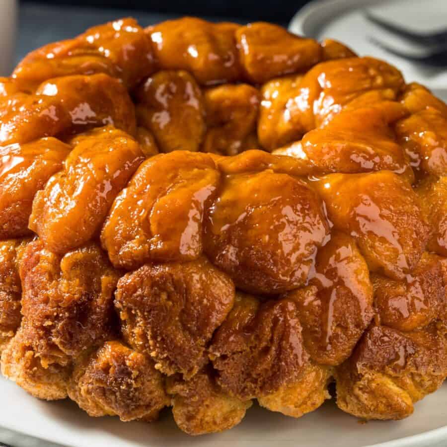 Close up image of Cinnamon Roll Monkey Bread