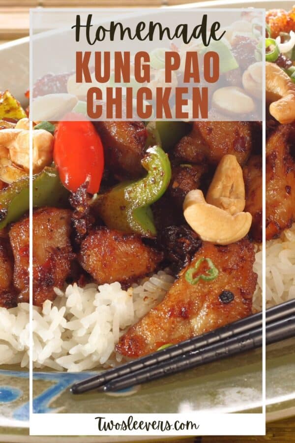 Kung Pao Chicken Pin with text overlay
