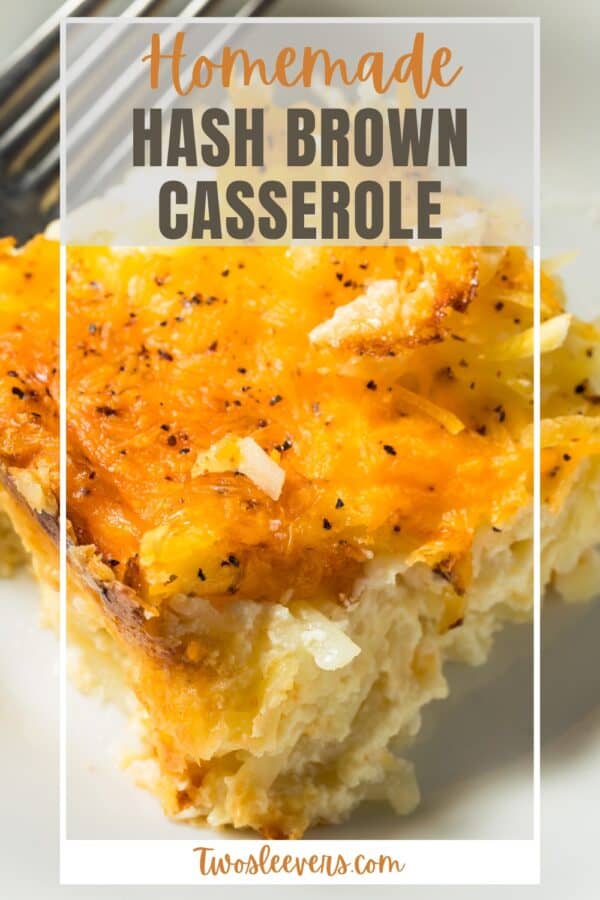 Hash brown Casserole Pin with text overlay