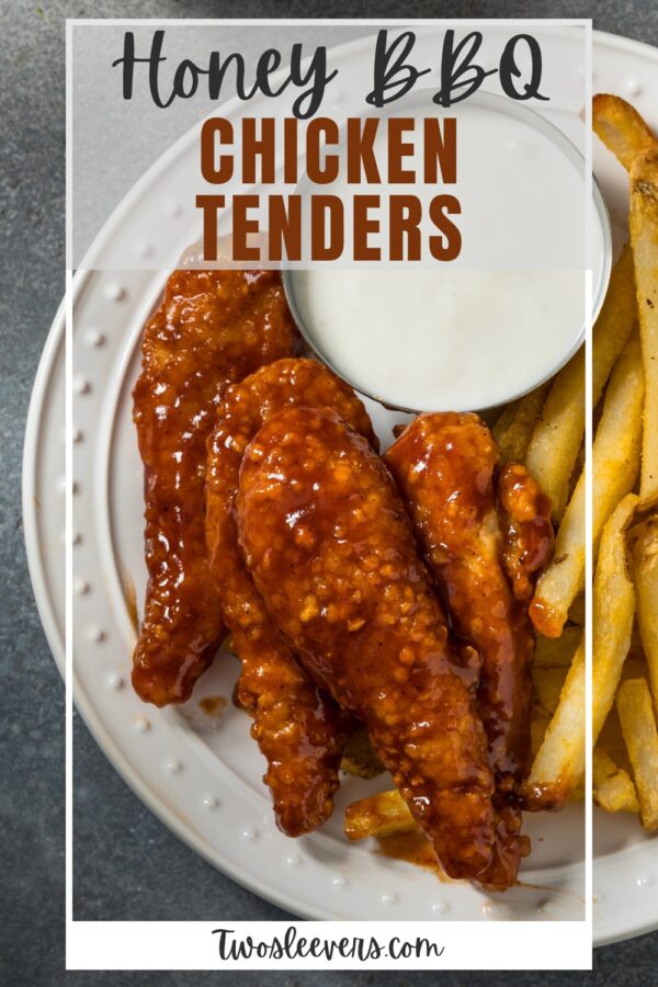 Honey BBQ Chicken Tender Pin with text overlay